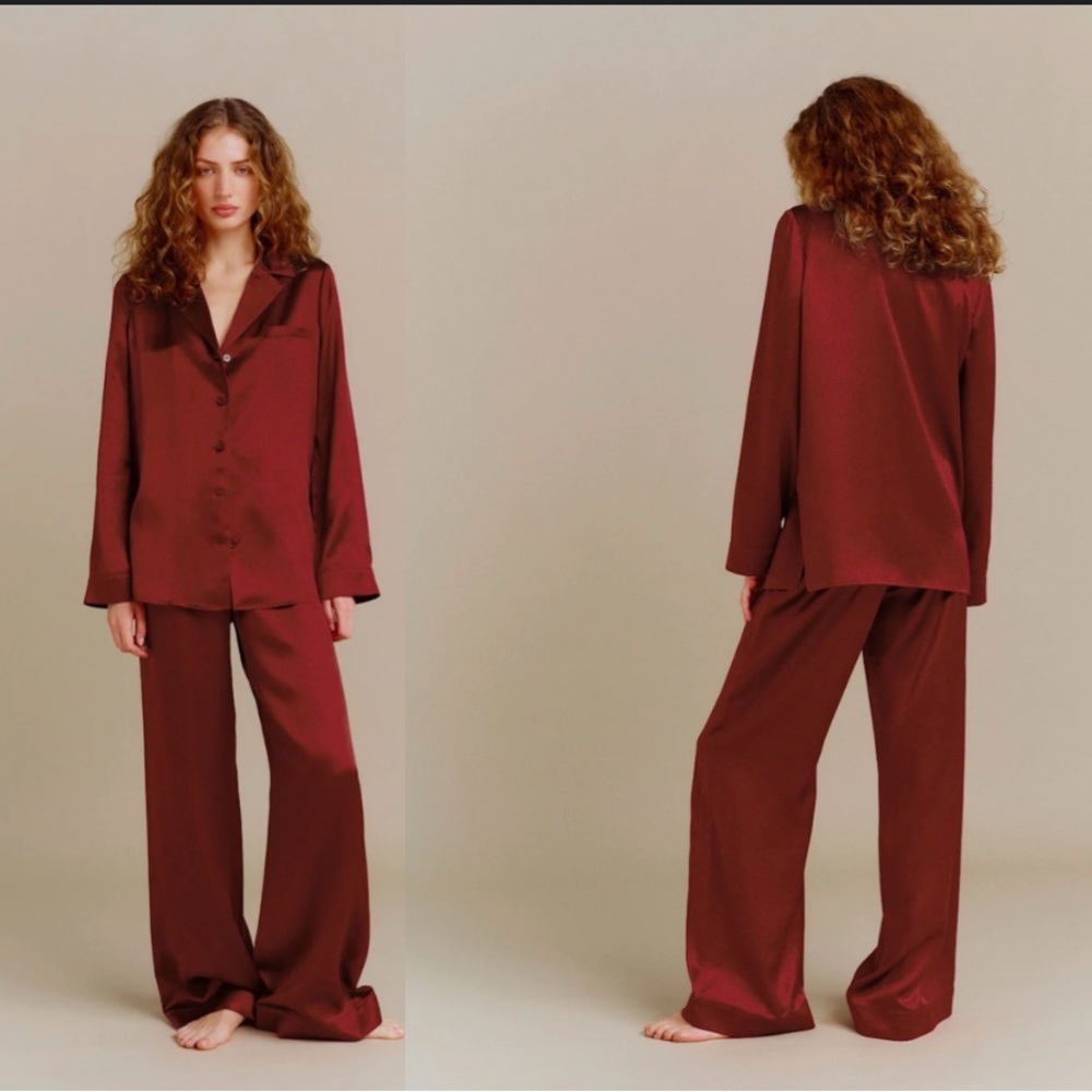 NEW NWT Reformation Ella Silk Set *Red